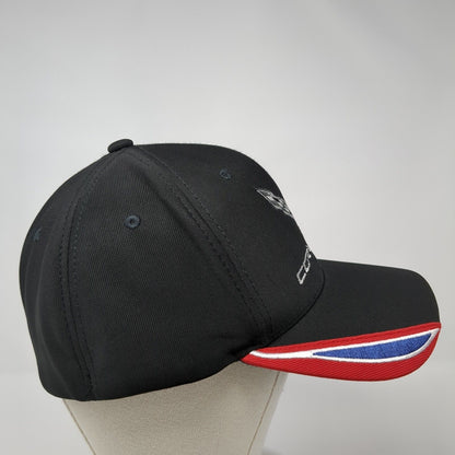 Corvette Fitted Hat Black One Size Lightweight Embroidered 6 Panel GM Official