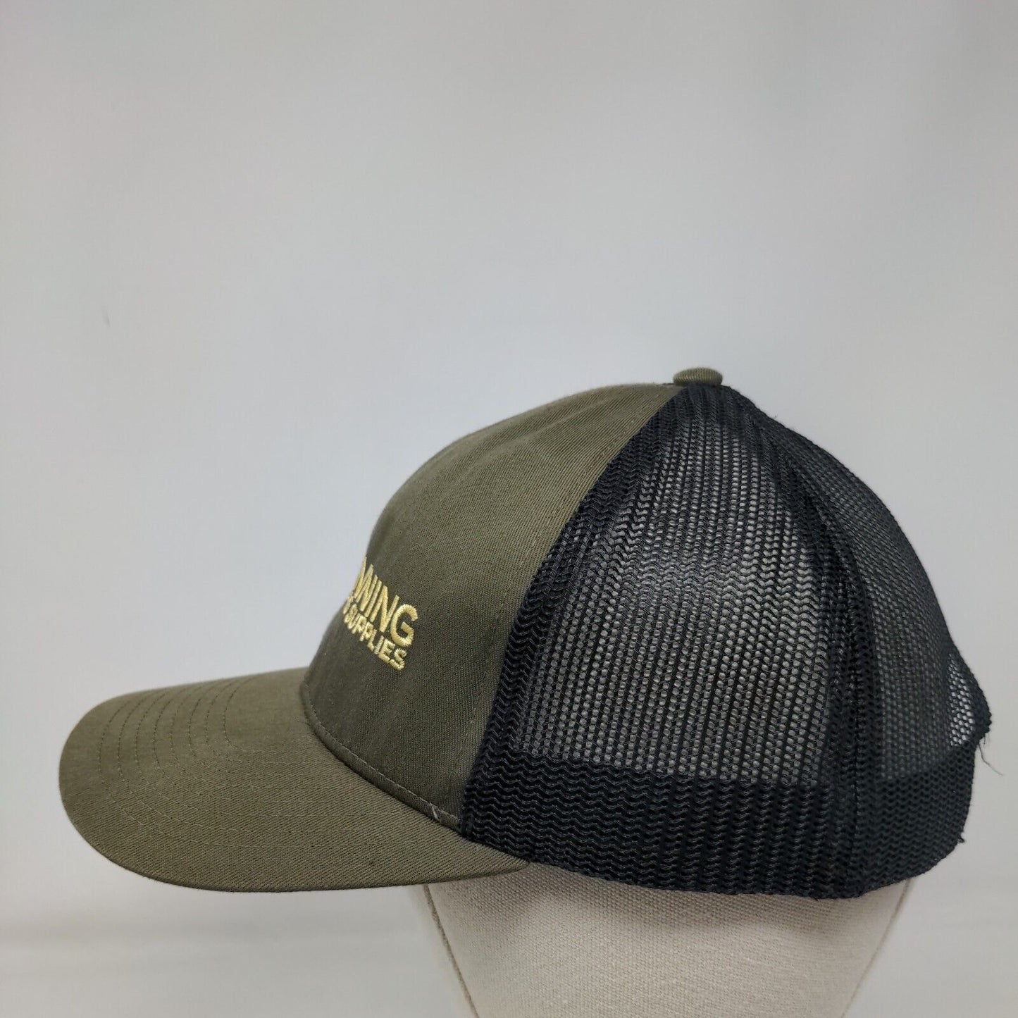 Manning Building Supplies Snapback Trucker Hat Brown OS Mesh Back Cap America