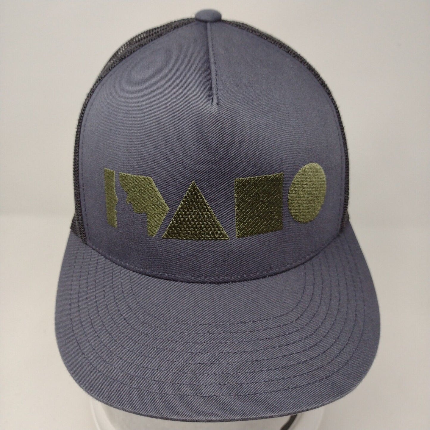 Idaho Snapback Trucker Hat Gray OSFA Adjustable Mesh Back 6 Panel Sport-Tek