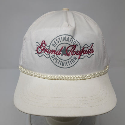 Grand Rapids Destination Slideback Rope Hat White One Size Adjustable