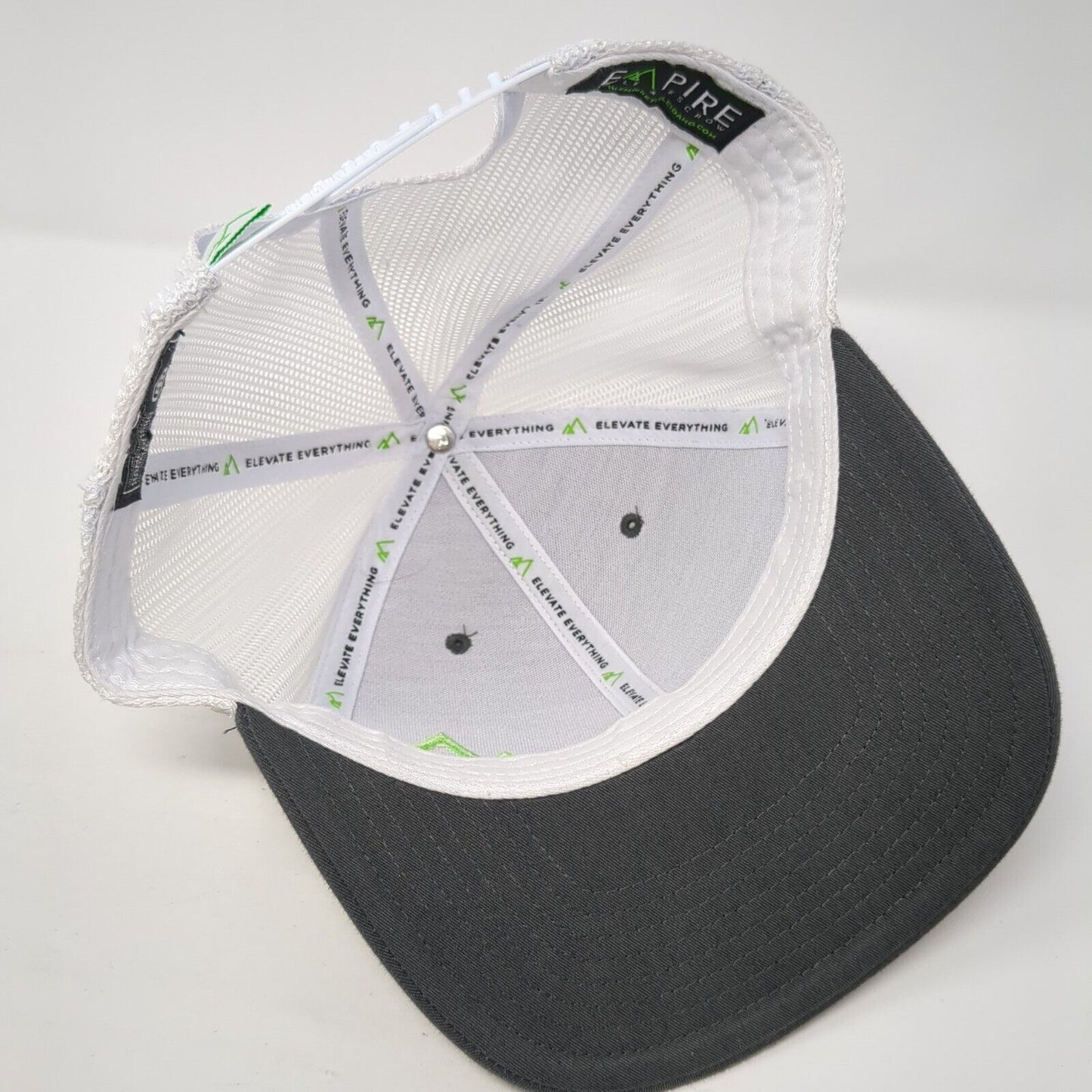 Empire Logo Snapback Mesh Back Trucker Hat Gray One Size Adjustable