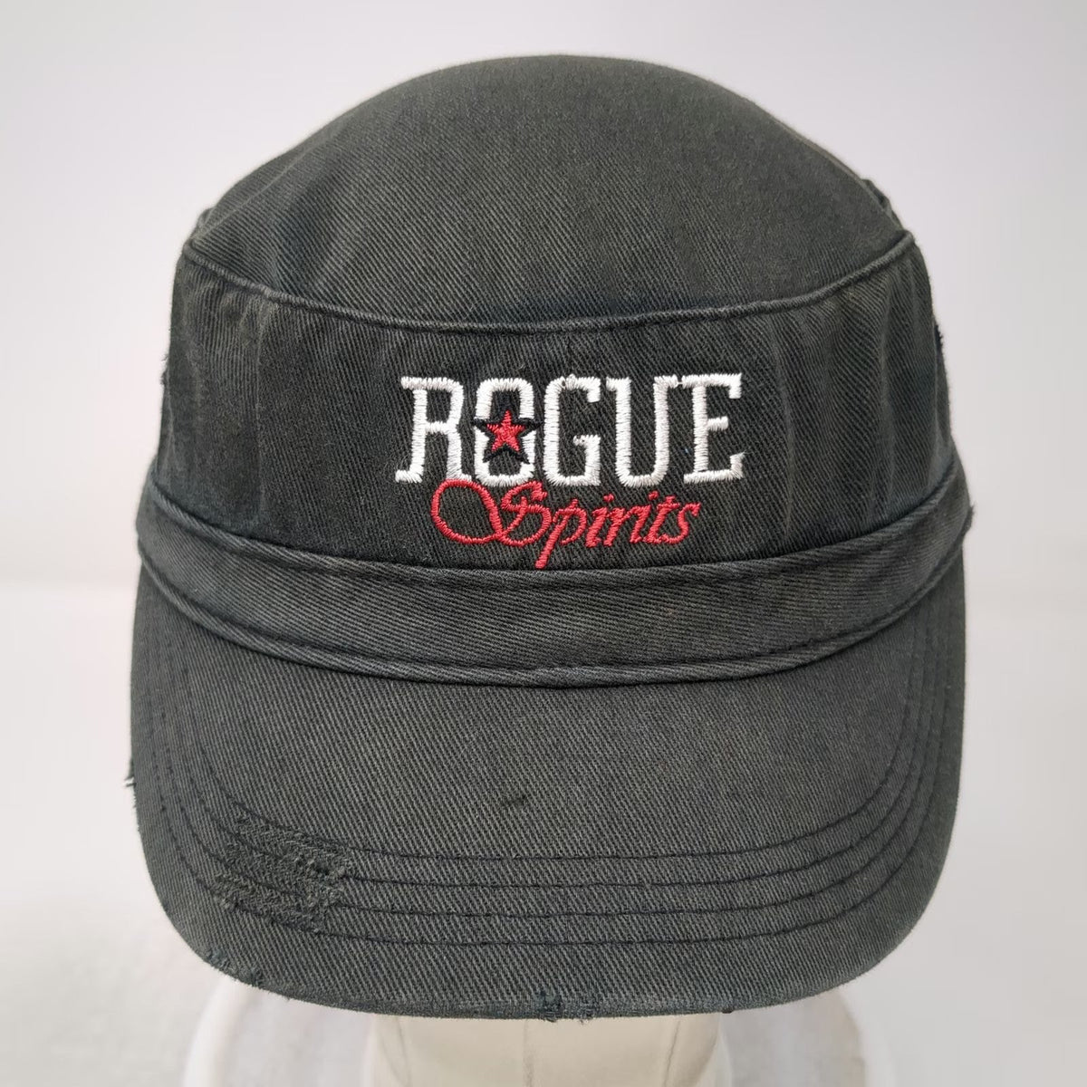 District Threads Army Cap Gray One Size Rogue Spirits Distressed Cotton Logo Hat