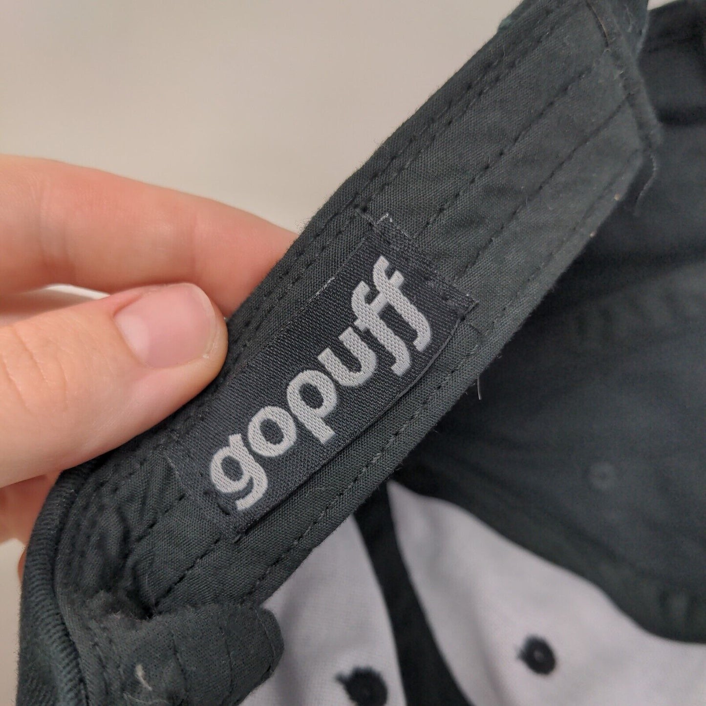 Gopuff Slideback Hat Black One Size Solid Embroidered Adjustable 6 Panel