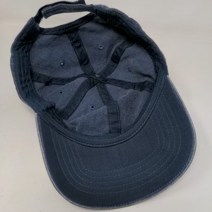 Unbranded Strapback Hat Blue OSFM Adjustable Vented Holes 6 Panel Denim Blank
