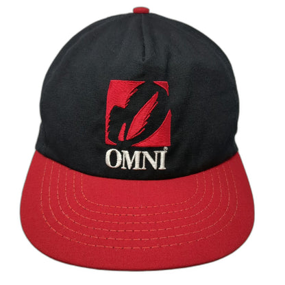 Omni Logo Black Red 5 Panel Hat One Size Slideback Cotton Structured