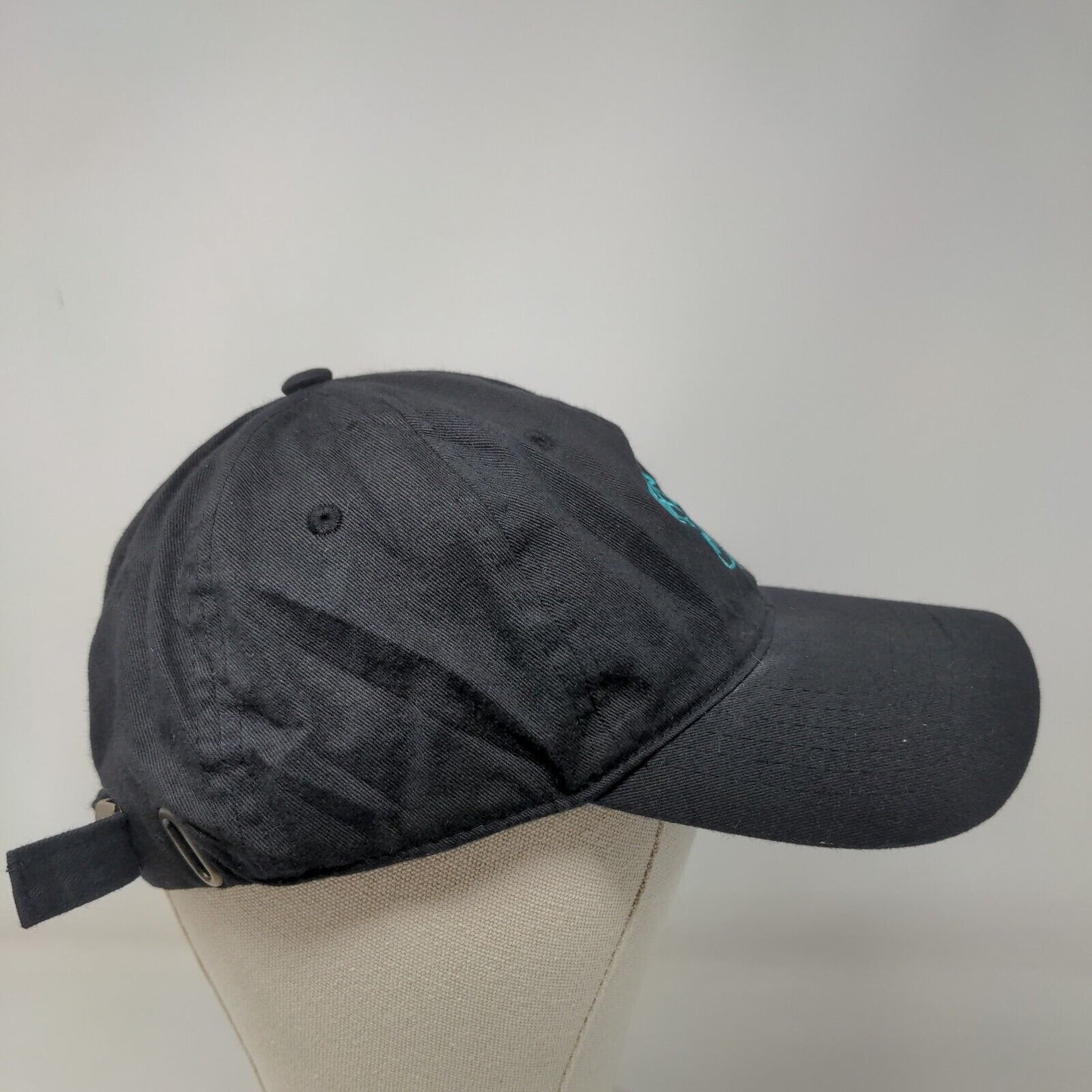 PRG Monogram Slideback Hat Black One Size Adjustable Embroidered Vented Holes