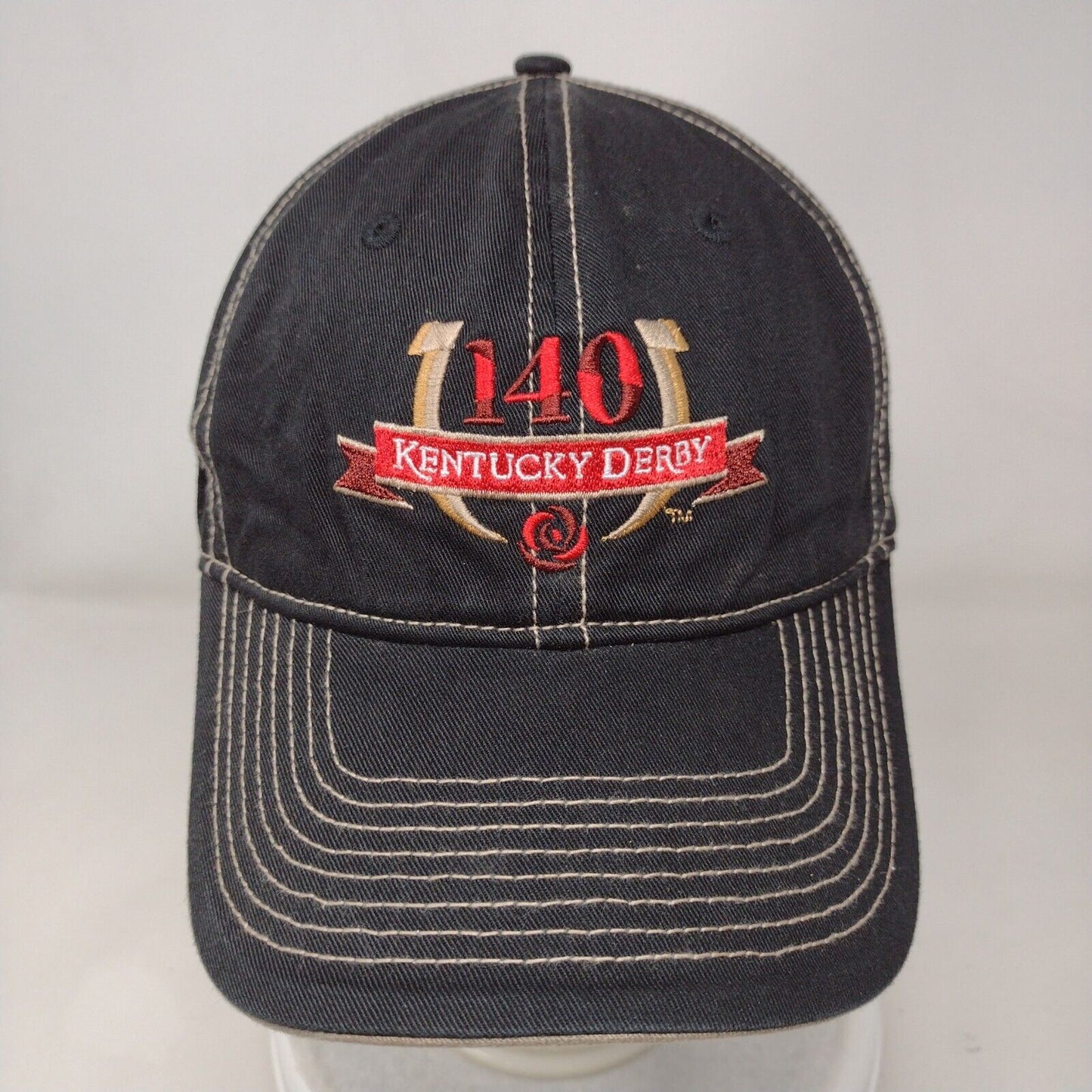 The Game 140th Kentucky Derby Slideback Hat Black OSFA Embroidered Logo Cotton