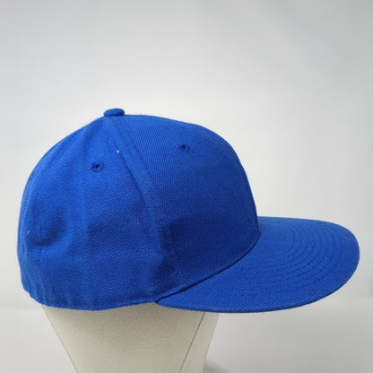 Leader Fitted Hat Blue 7 1/2 Solid 6 Panel Vent Holes Blank Outdoor