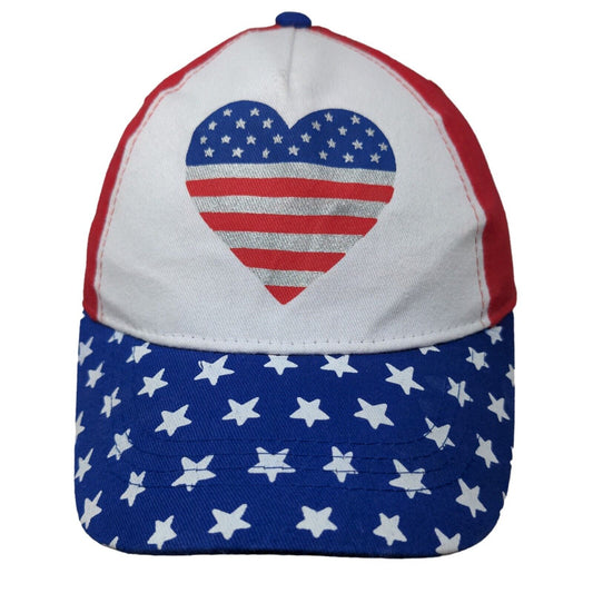 Gertex Girl's Strapback Hat Multicolor Size 4-6X Patriotic Heart Logo