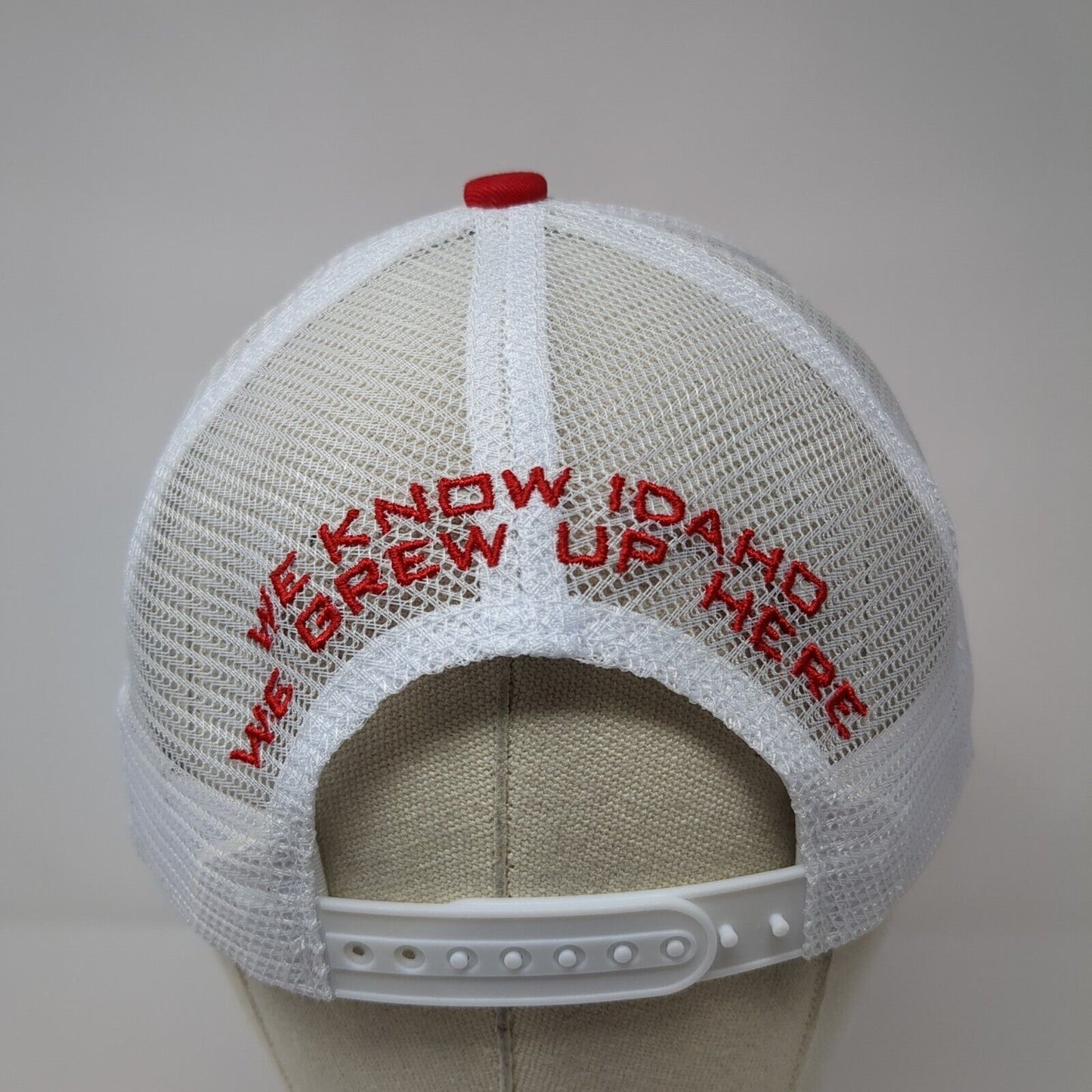 Idaho Farm Bureau Ins Snapback Trucker Hat Red One Size Mesh Back