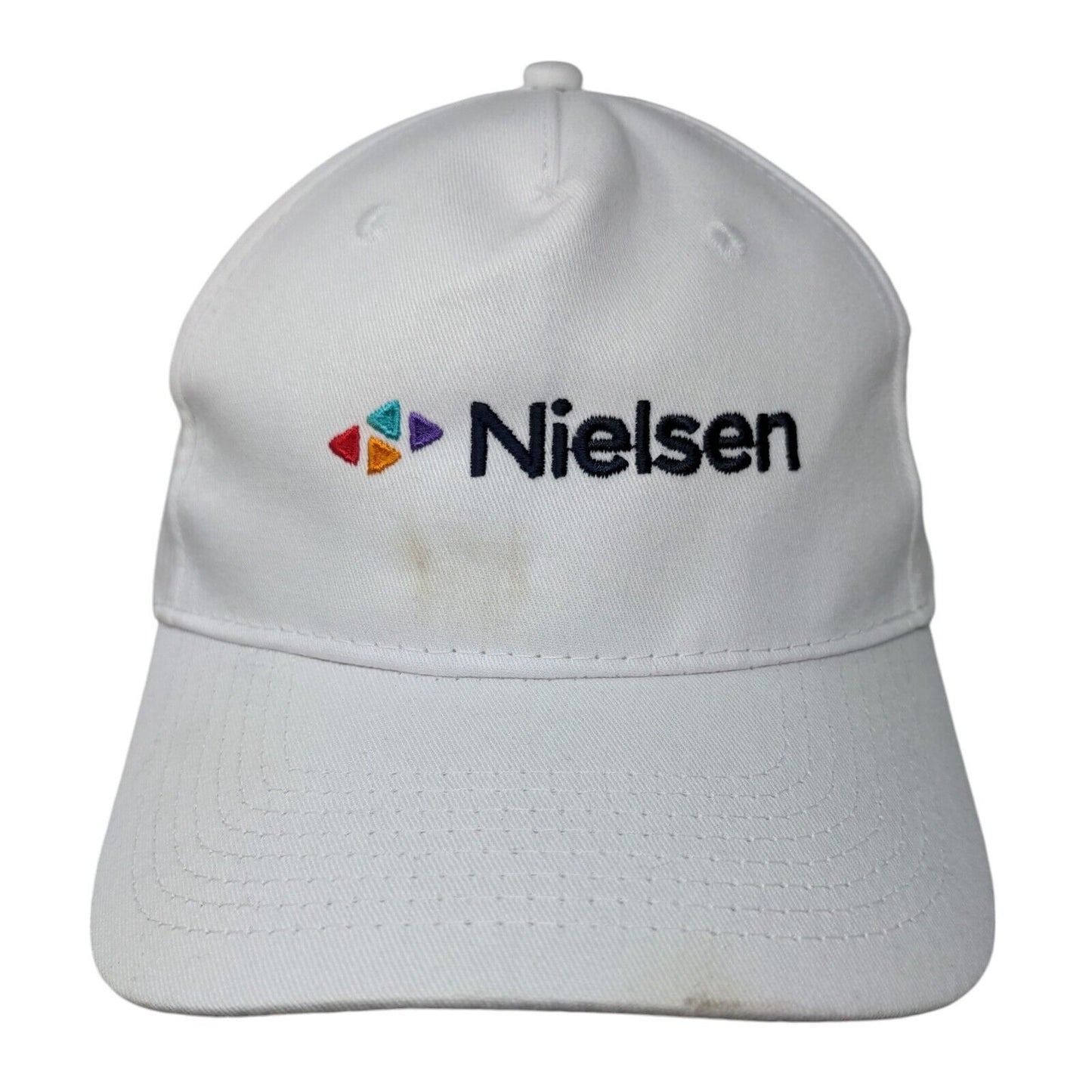 Nielsen Strapback Hat White One Size Embroidered Solid Port & Company
