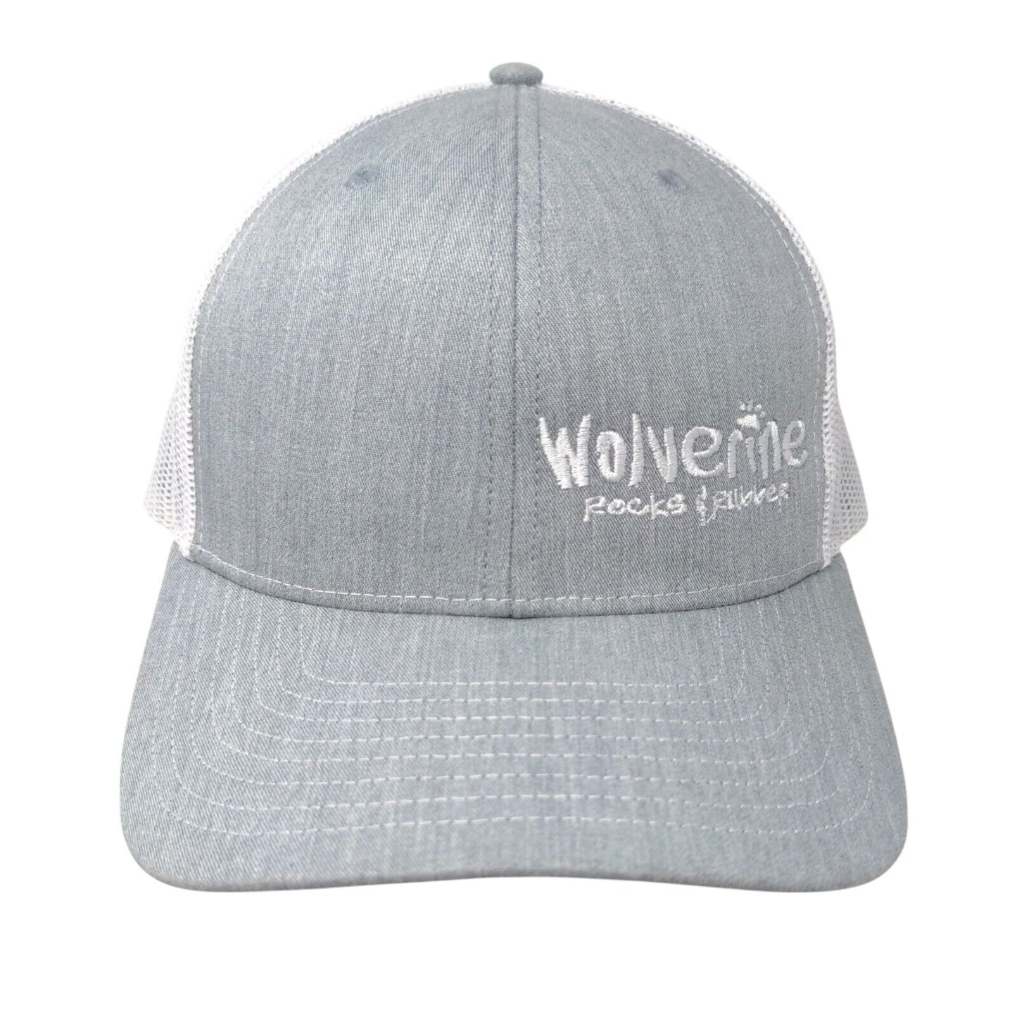 Wolverine Rocks & Rubber Snapback Trucker Hat Gray OS Mesh Back Richardson