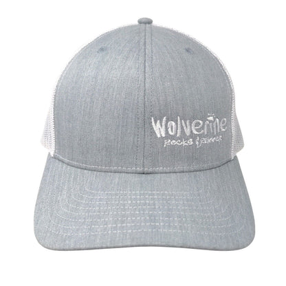 Wolverine Rocks & Rubber Snapback Trucker Hat Gray OS Mesh Back Richardson