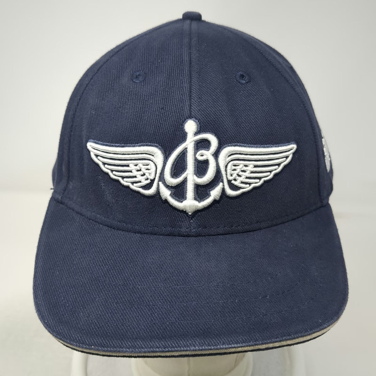 Breitling Baseball Cap Blue OSFM Embroidered Logo Winged Anchor Strapback Hat