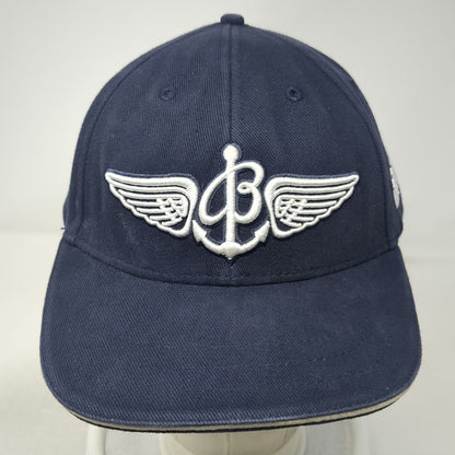Breitling Baseball Cap Blue OSFM Embroidered Logo Winged Anchor Strapback Hat