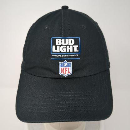 Bud Light NFL Snapback Hat Black One Size Adjustable Solid 6 Panel