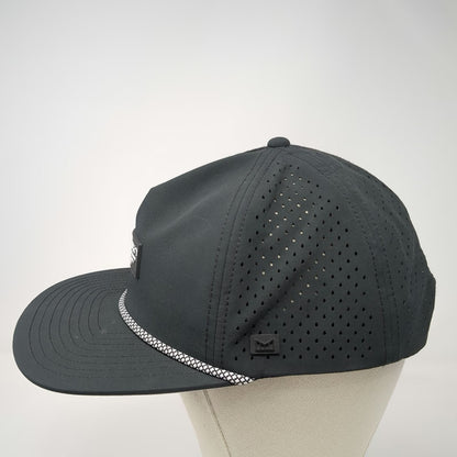 Melin Trucker Hat Black L Perforated Rope Flat Brim Hydro Coronado Poly Snapback