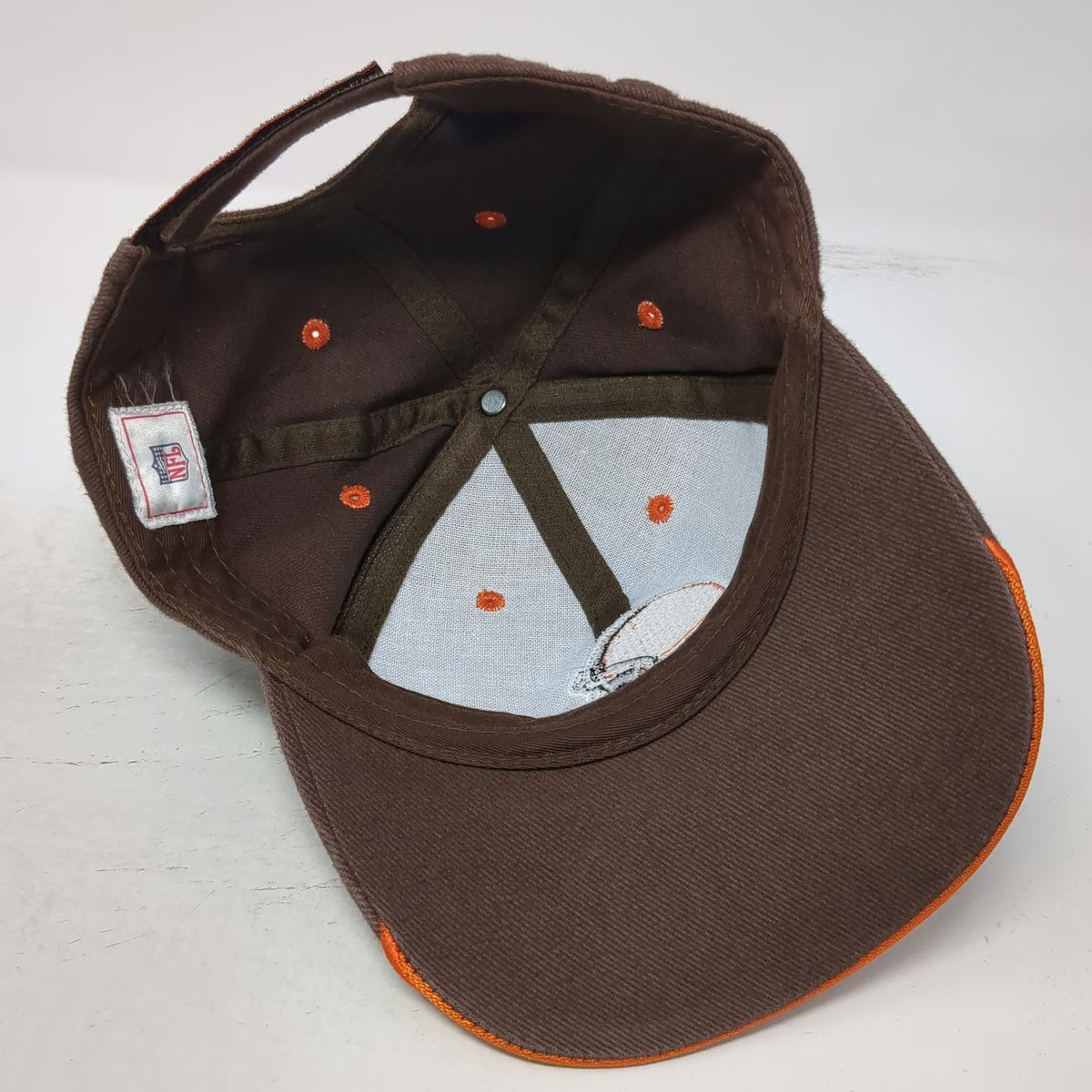 Cleveland Browns NFL Brown Orange One Size Cap Strapback Helmet Logo Embroidery