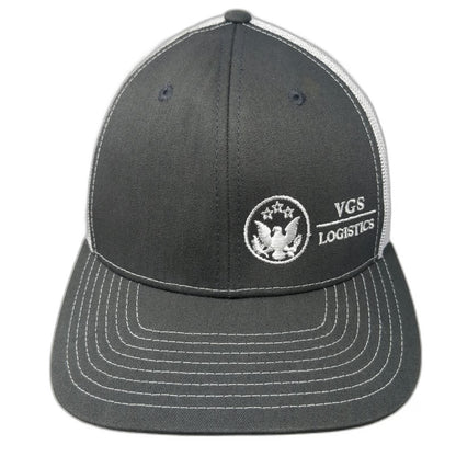 Richardson Trucker Hat Gray One Size VGS Logistics Eagle Logo Snapback Mesh