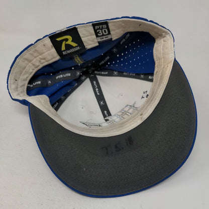 HF Fitted Hat Blue S/M Embroidered Breathable PTS 30 6 Panel Richardson