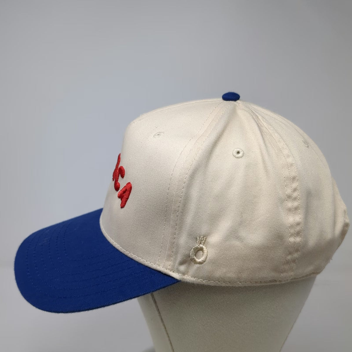 OhWow 5 Panel Beige Blue One Size Merica Embroidered Snapback Contrast Bill Hat