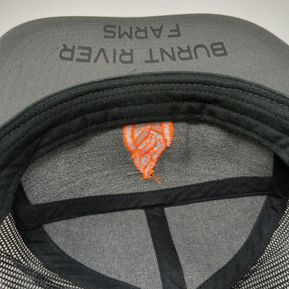 Richardson Trucker Hat Gray Black Orange OSFM Mesh Snapback Burnt River Farms