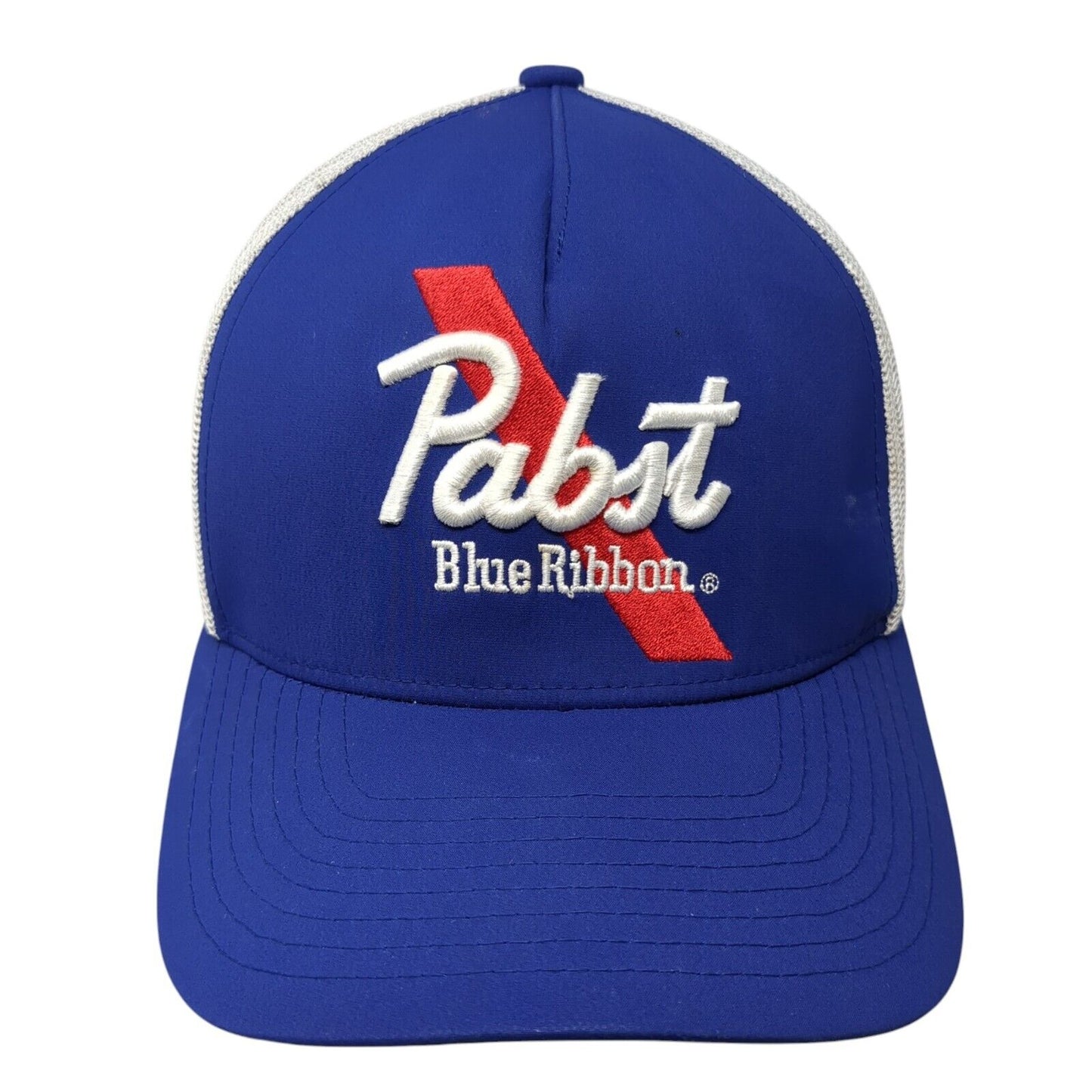 Pabst Blue Ribbon Strapback Trucker Hat Blue OS Adjustable Mesh Back Hooey