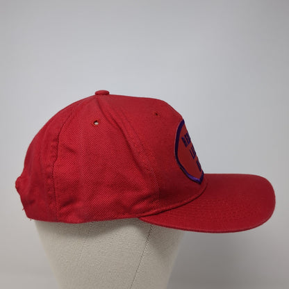 Red Hat Lady's Man Snapback Hat Red One Size Solid Embroidered Otto