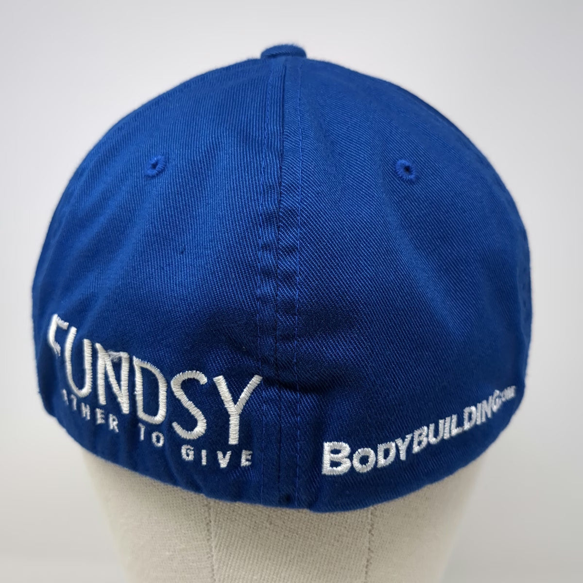 Flexfit Baseball Cap Blue XL Fitted Bodybuilding Fundsy Gather to Give Logo Hat