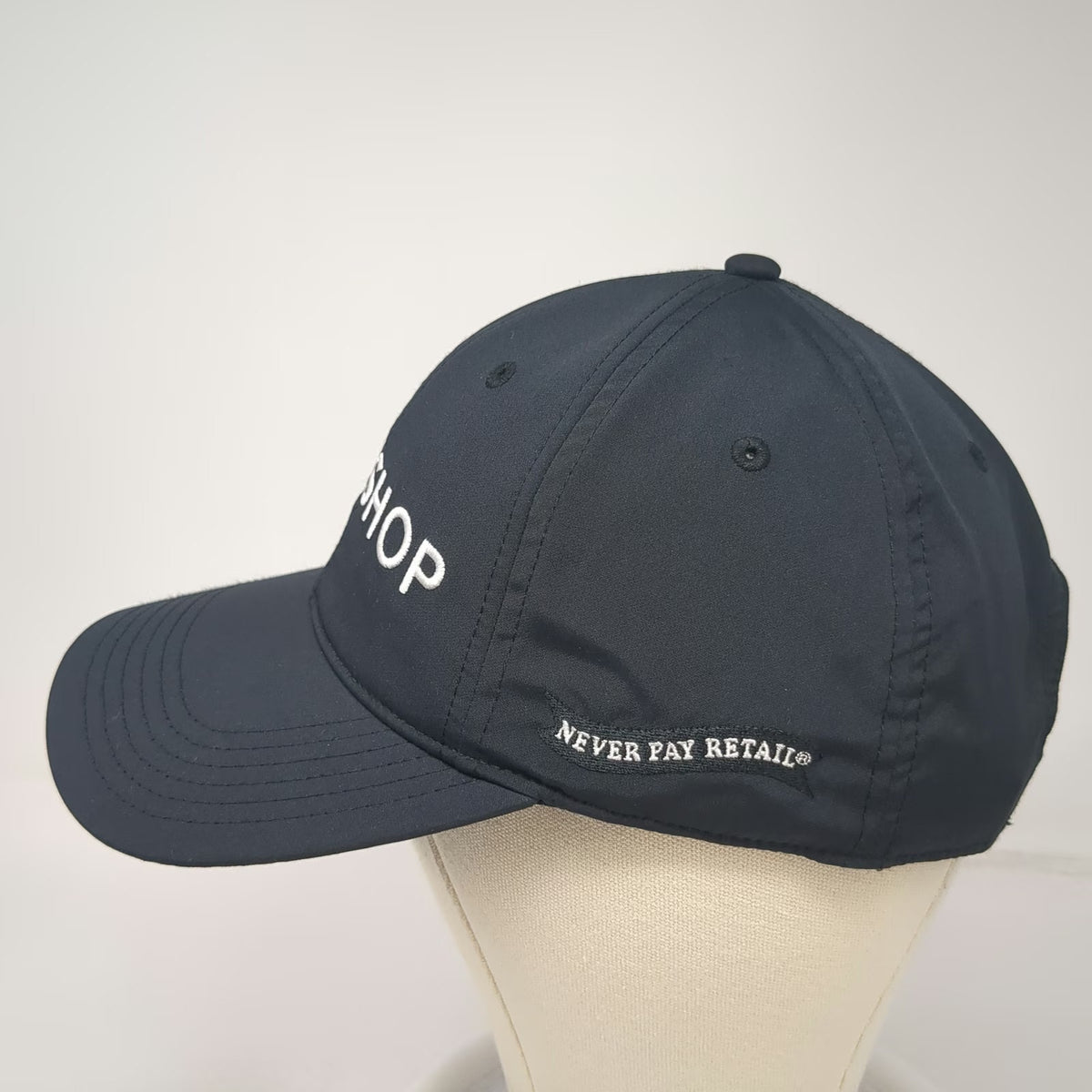 Jomashop Snapback Black Hat OSFM Never Pay Retail Polyester Spandex Structured