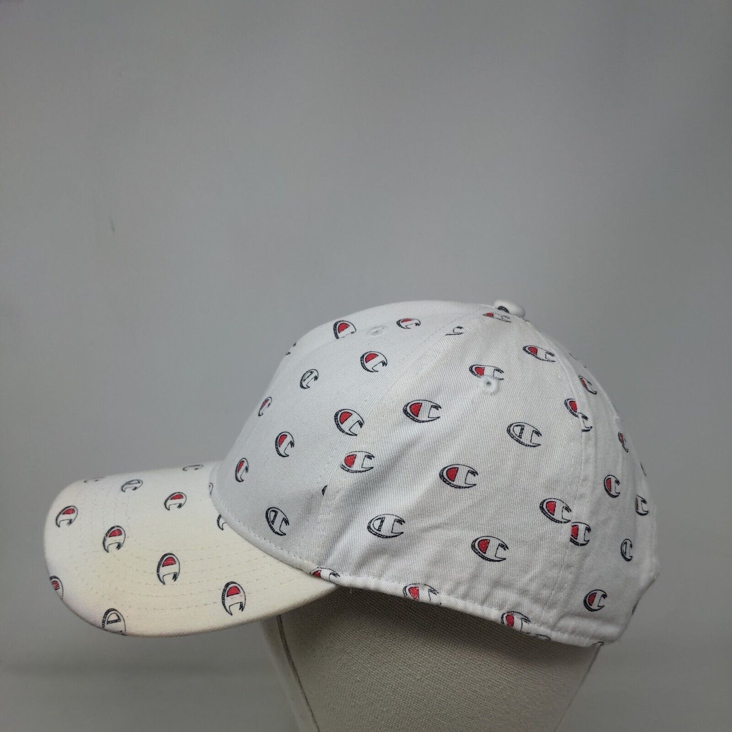 Champion Slideback Hat White OSFM Adjustable Graphic Logo Vented Holes