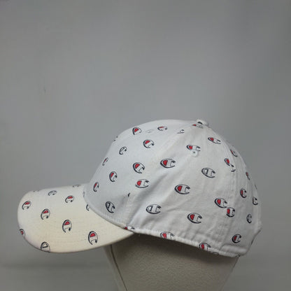 Champion Slideback Hat White OSFM Adjustable Graphic Logo Vented Holes