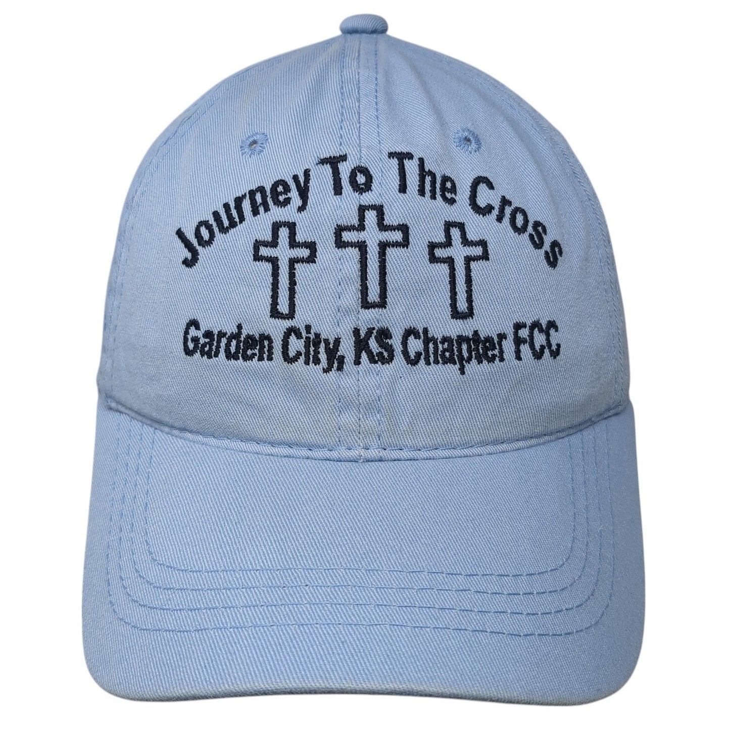 Journey To The Cross Cowboy Up Slideback Hat Blue One Size Outdoor Cap