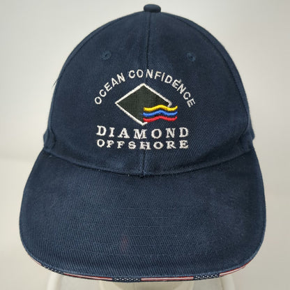 Blue Baseball Cap One Size Diamond Offshore Ocean Confidence Oil Rig Flag Hat