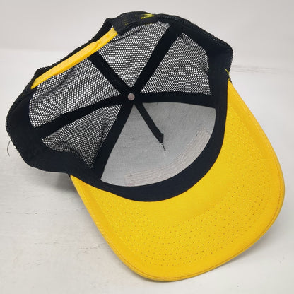 RealTree Trucker Hat Black Yellow One Size Husky Liners Patch Mesh Snapback
