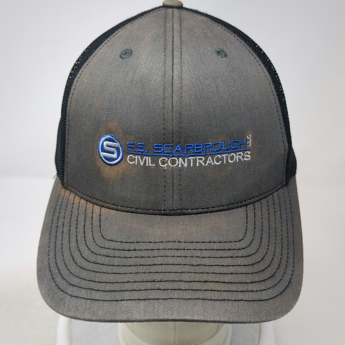 Richardson Trucker Hat Gray One Size F.S. Scarbrough Civil Contractors Snapback