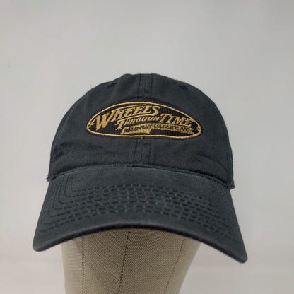 Wheels Through Time Men's Strapback Hat Black Size OSFM Embroidered Logo