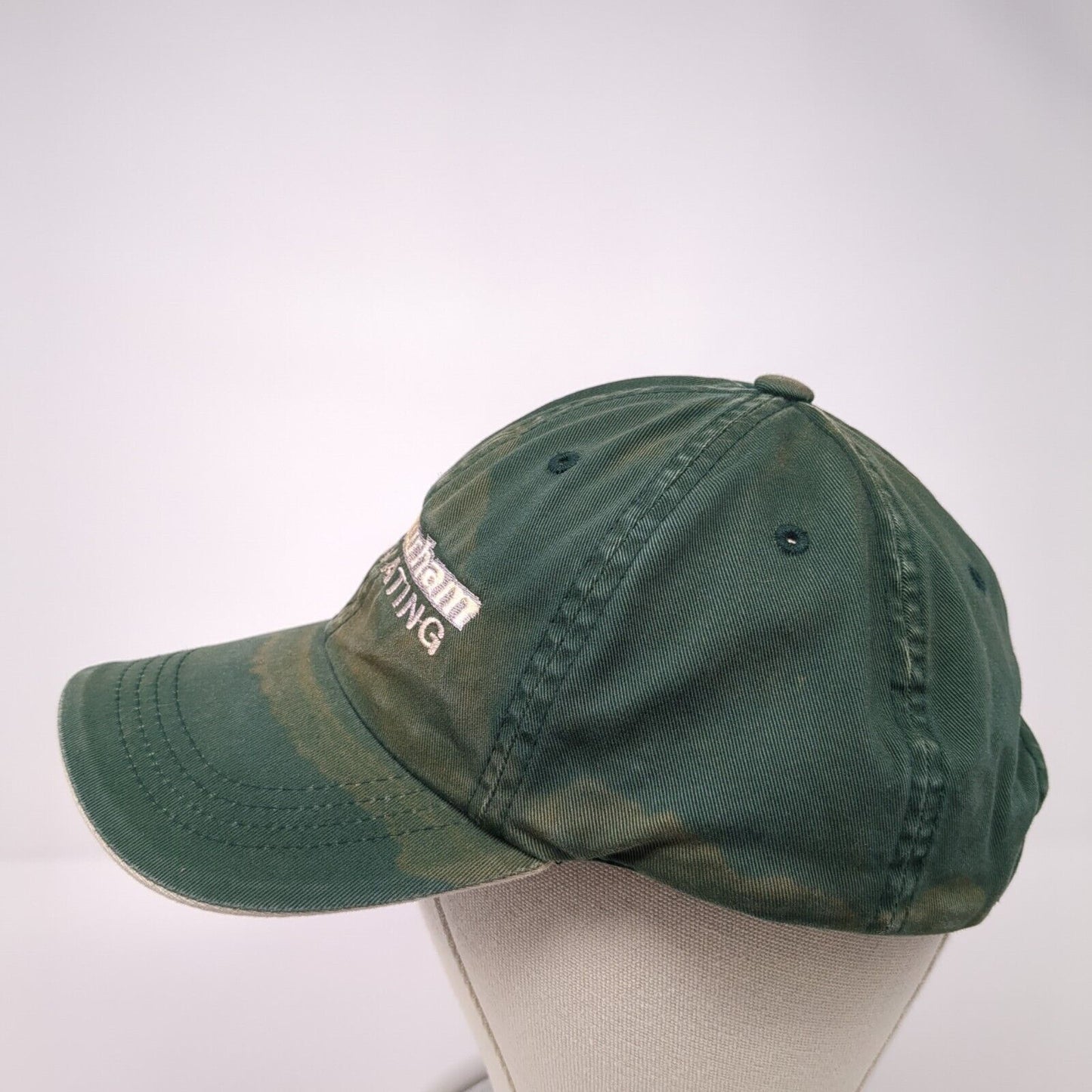 Bob Durham Excavating Strapback Hat Green One Size Solid Adjustable