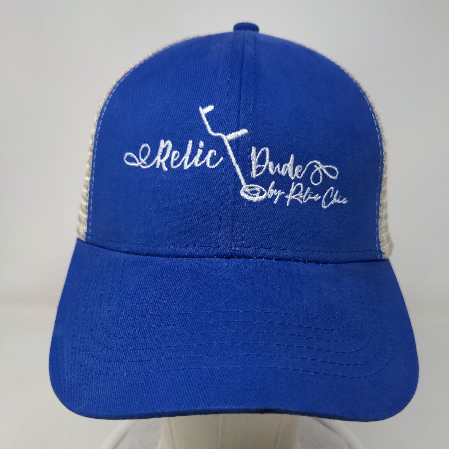 Relic Dudes by Relic Chic Strapback Trucker Hat Blue OSFM Embroidered Hit Wear