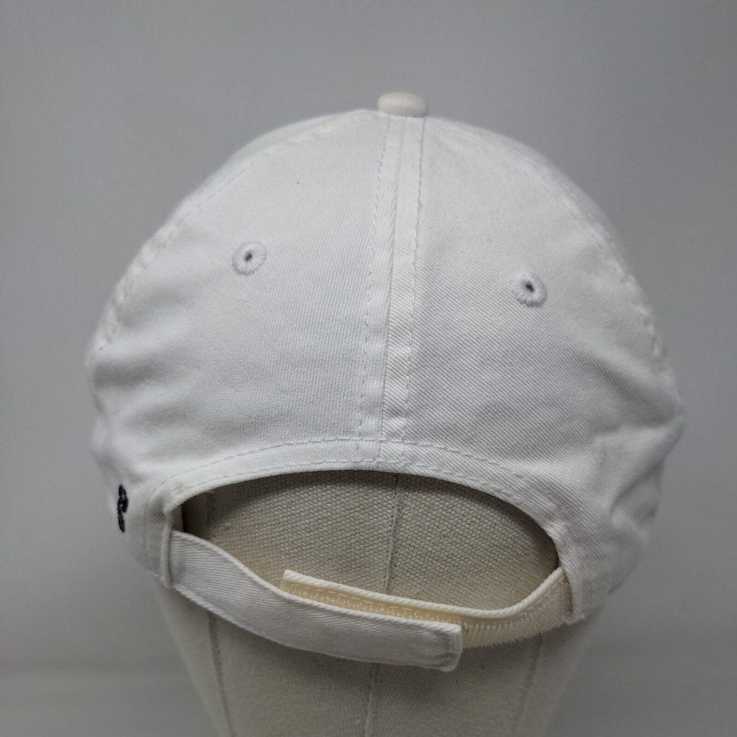 Seaside Strapback Hat White OSFM Adjustable Embroidered Vent Holes