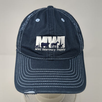 MWI Veterinary Supply Strapback Hat Blue One Size Embroidered District