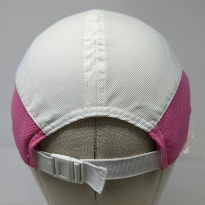 Headsweats 5 Panel White One Size Strapback Running Performance Mesh Pink Hat