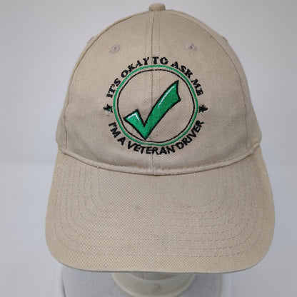 It's Okay To Ask Me I'm A Veteran Driver Strapback Hat Tan One Size KC