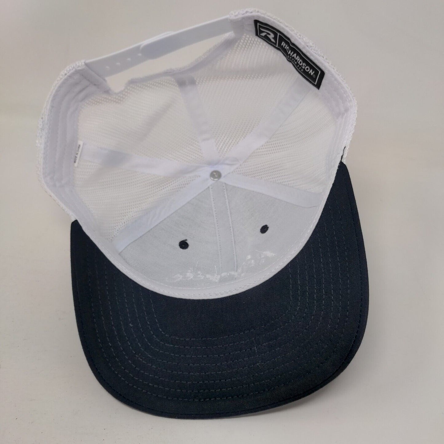 Atlantic Oil Snapback Mesh Back Trucker Hat Blue One Size Colorblock