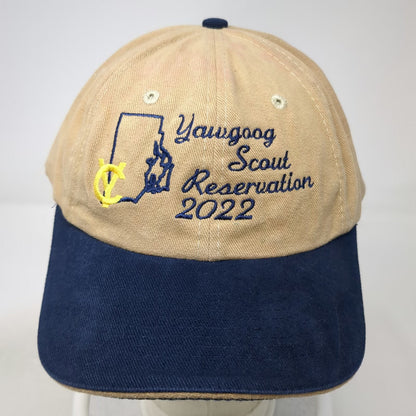 Nissin Cap Baseball Cap Beige Blue OSFM Yawgoog Scout Reservation Rhode Island