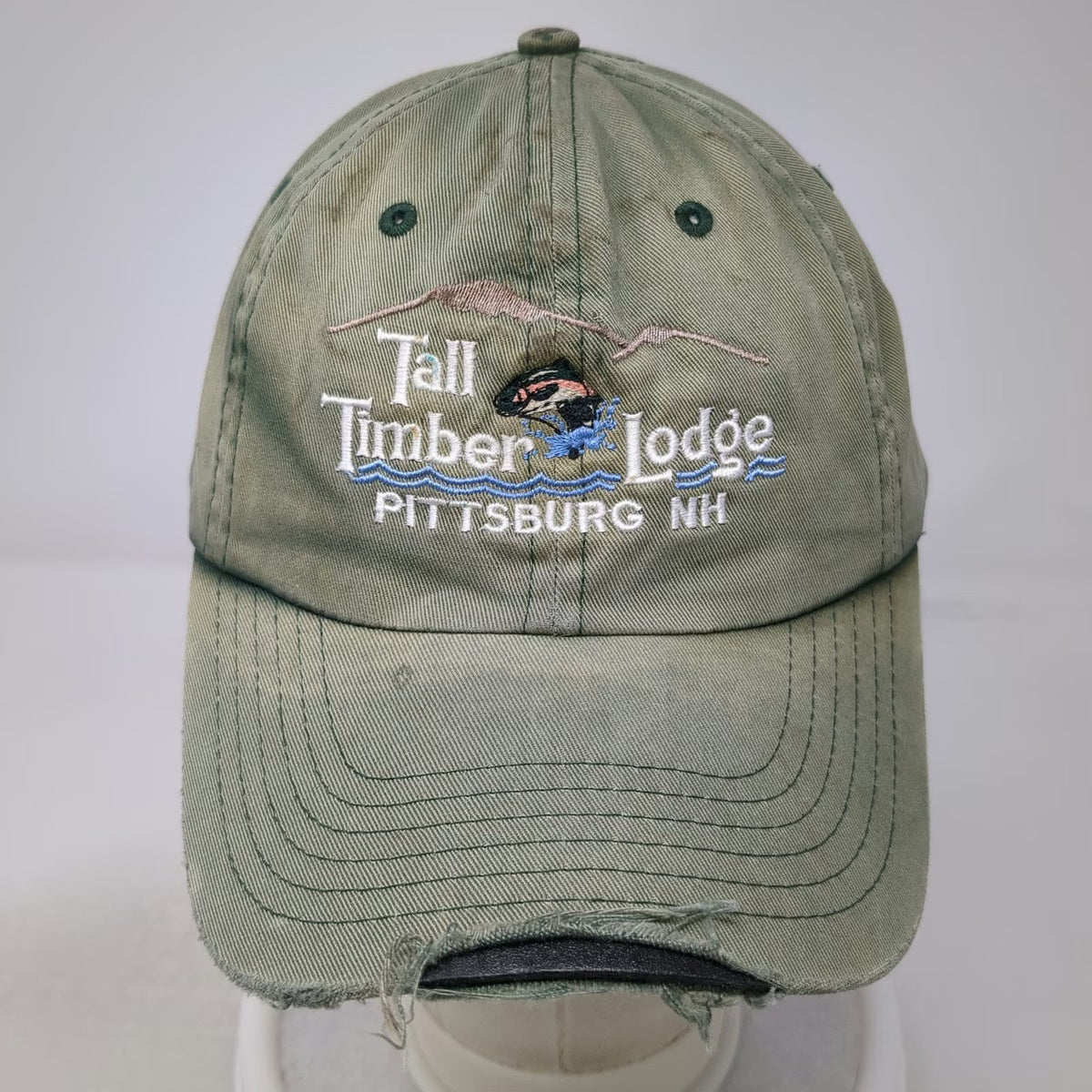 Imperial Baseball Cap Green One Size Tall Timber Lodge Pittsburg NH Fish Hat