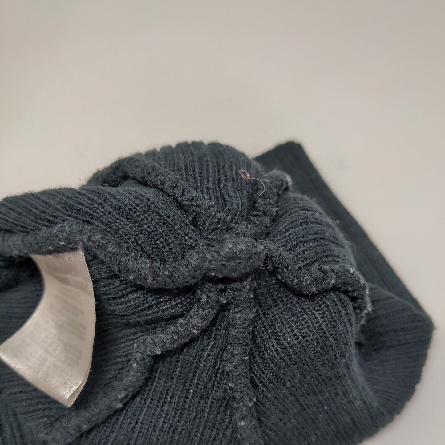 Champion Beanie Hat Black OSFA Stretch Knitted Embroidered Logo Cuffed