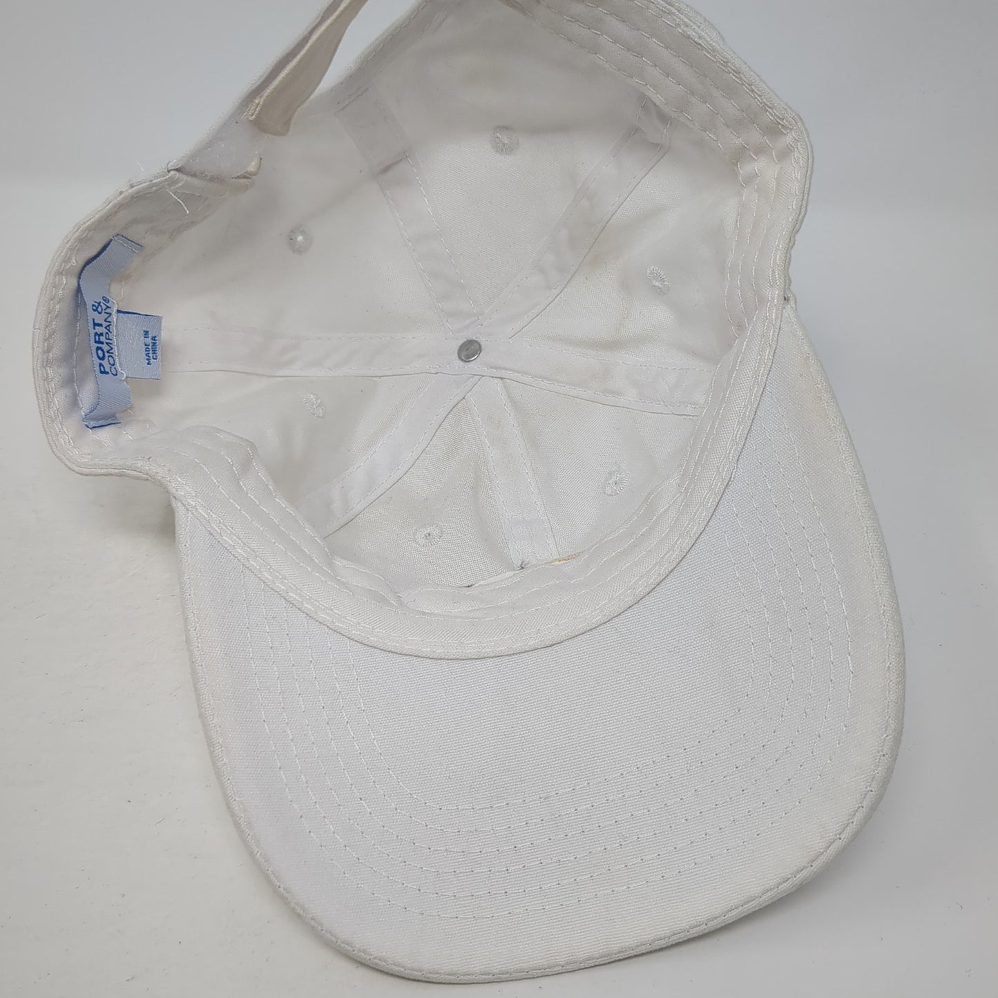 Summit Strapback Baseball Cap White One Size Adjustable 6 Panel Port & Company