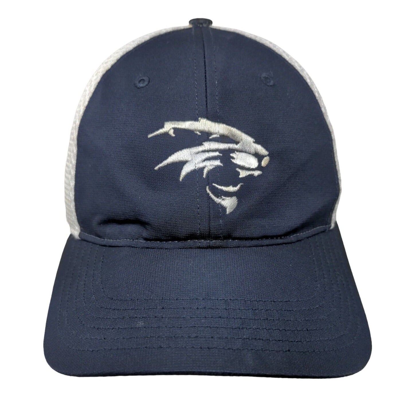 Richardson Strapback Mesh Back Trucker Hat Blue One Size Embroidered Logo