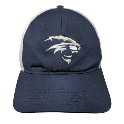 Richardson Strapback Mesh Back Trucker Hat Blue One Size Embroidered Logo